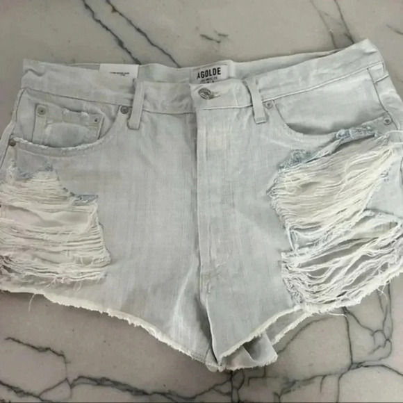 Agolde Parker Cut Off Short in Blanche B884 - Picture 3 of 7